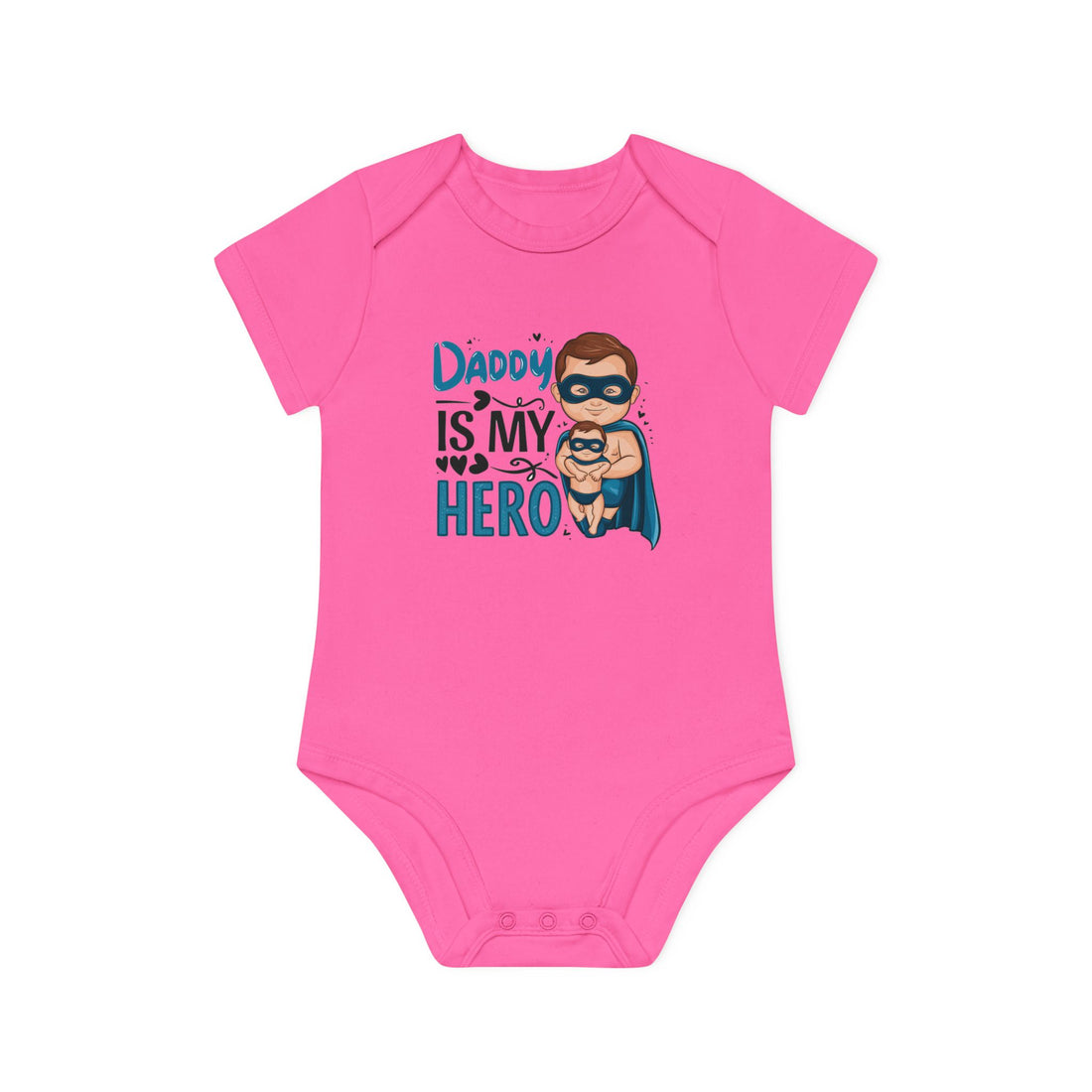 "Daddy is my hero" Baby Organic Short Sleeve Bodysuit