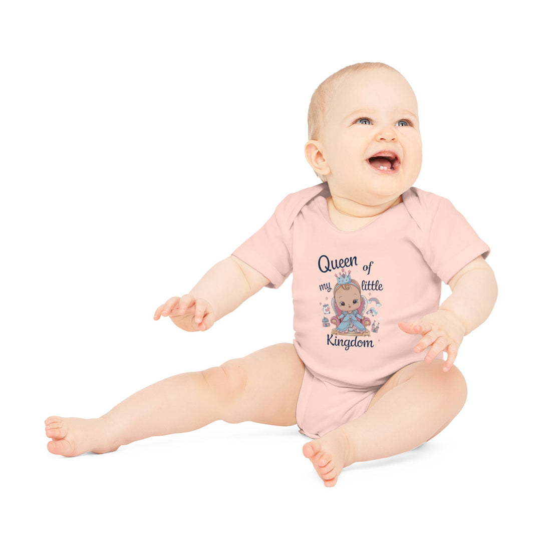 "Queen of my little kingdom" Baby Organic Short Sleeve Bodysuit