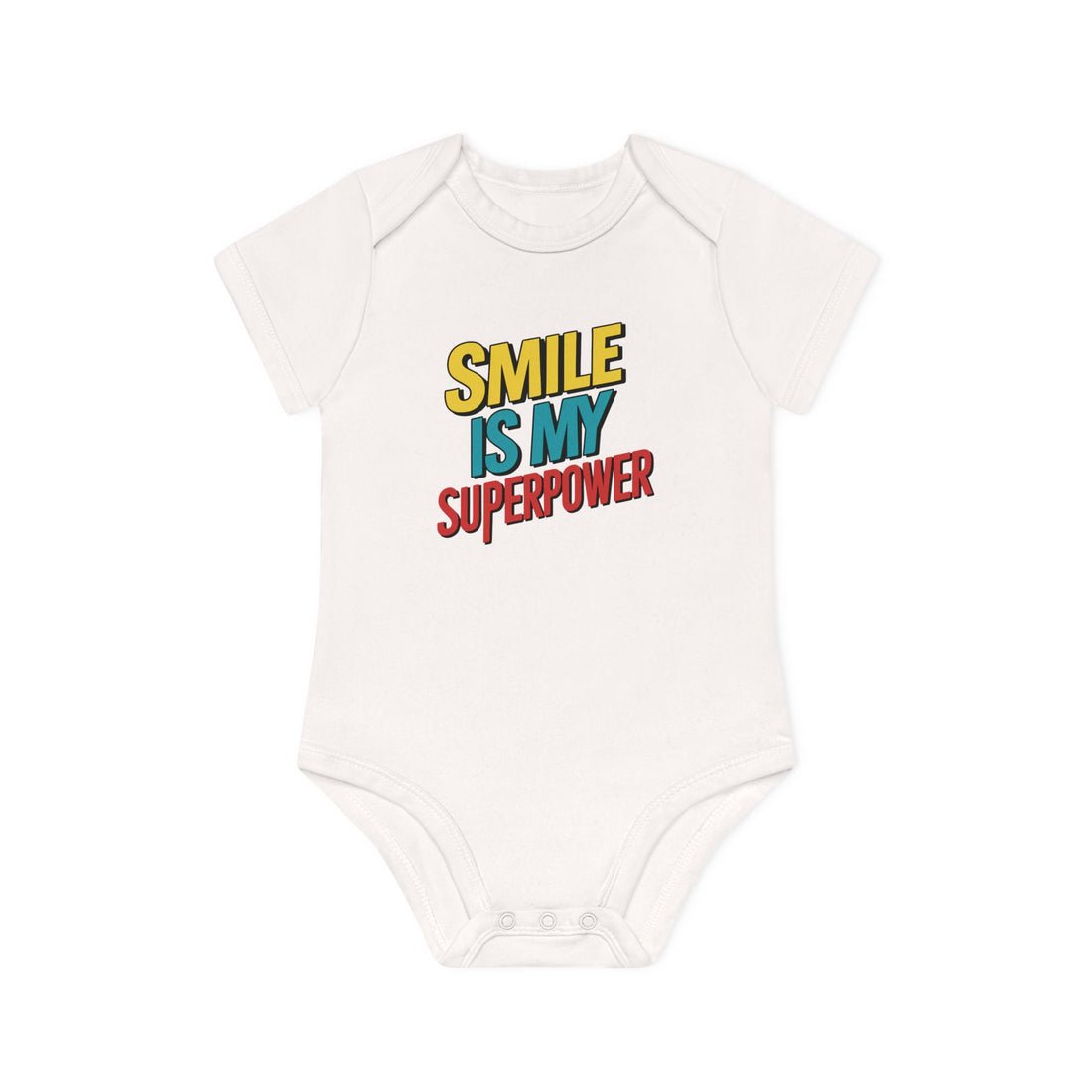 "Smile is my superpower" Baby Organic Short Sleeve Bodysuit