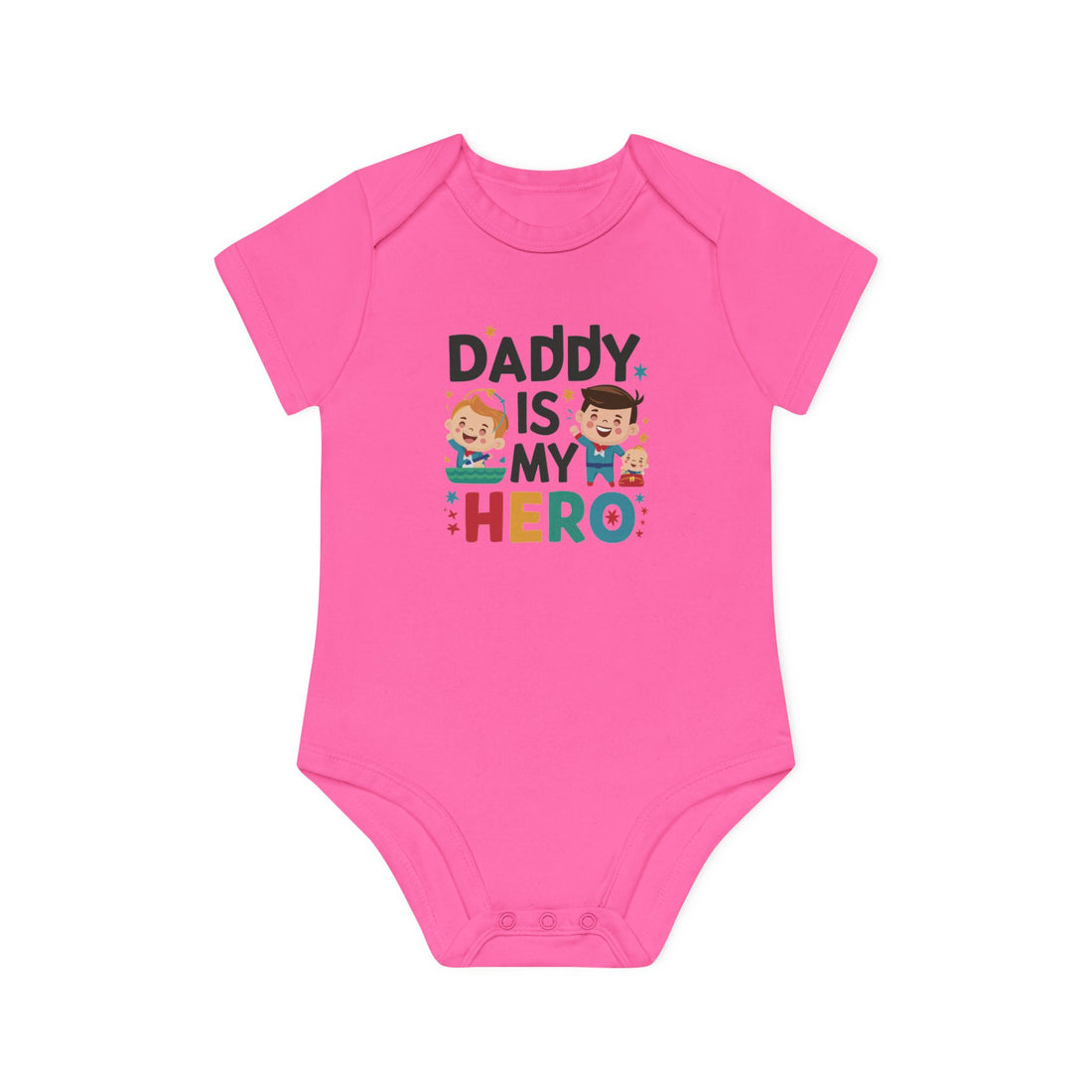 "Daddy is my hero" Baby Organic Short Sleeve Bodysuit