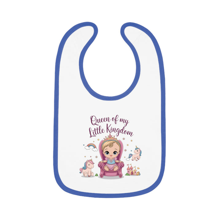 "Queen of my little kingdom" Baby Contrast Trim Jersey Bib