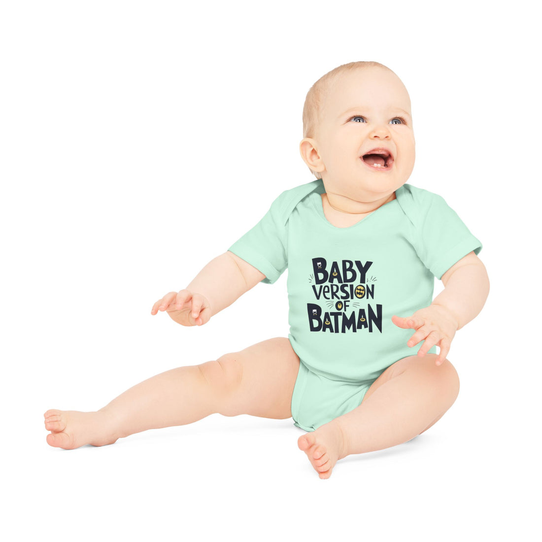 "Baby version of batman" Baby Organic Short Sleeve Bodysuit