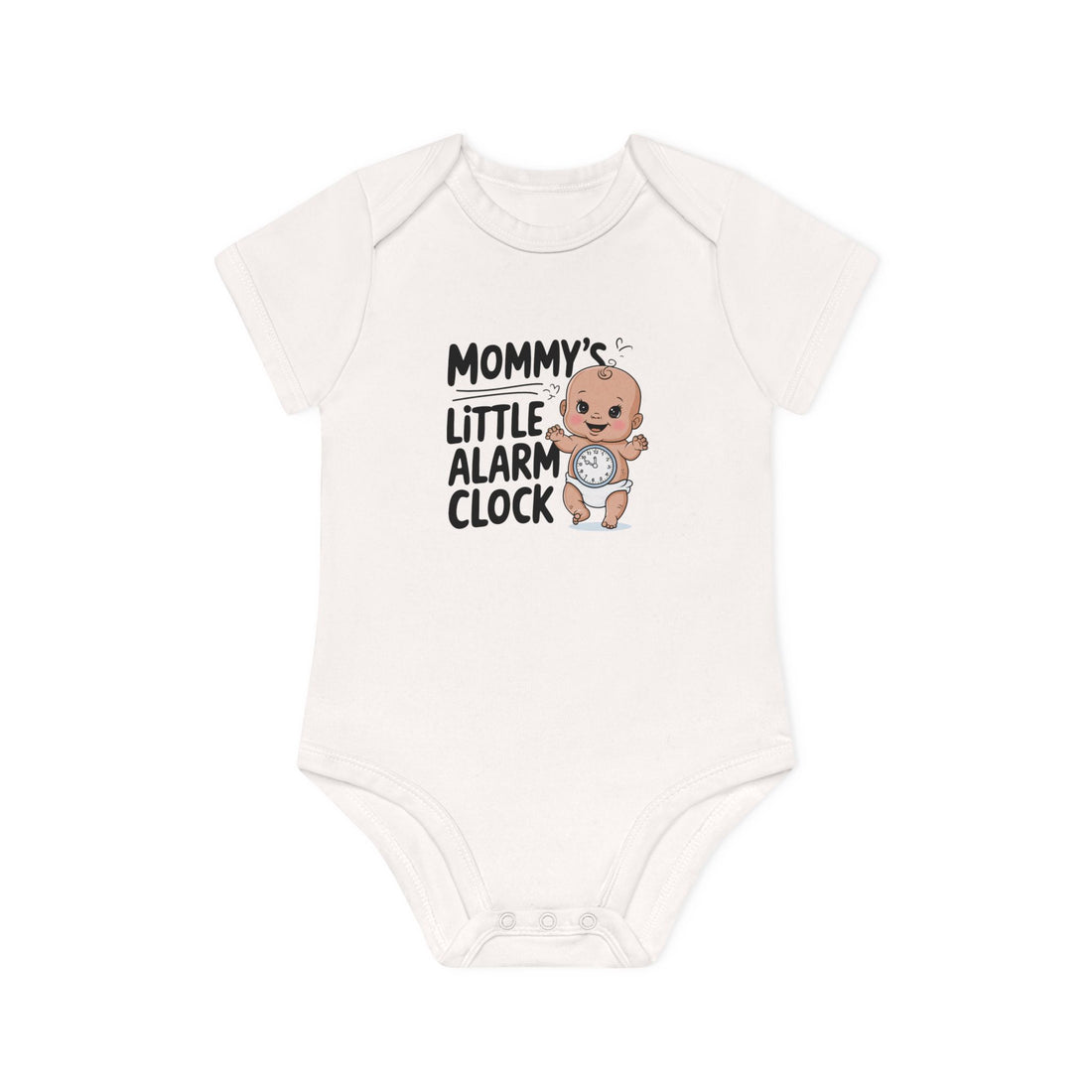 "Mommy's little alarm clock" Baby Organic Short Sleeve Bodysuit