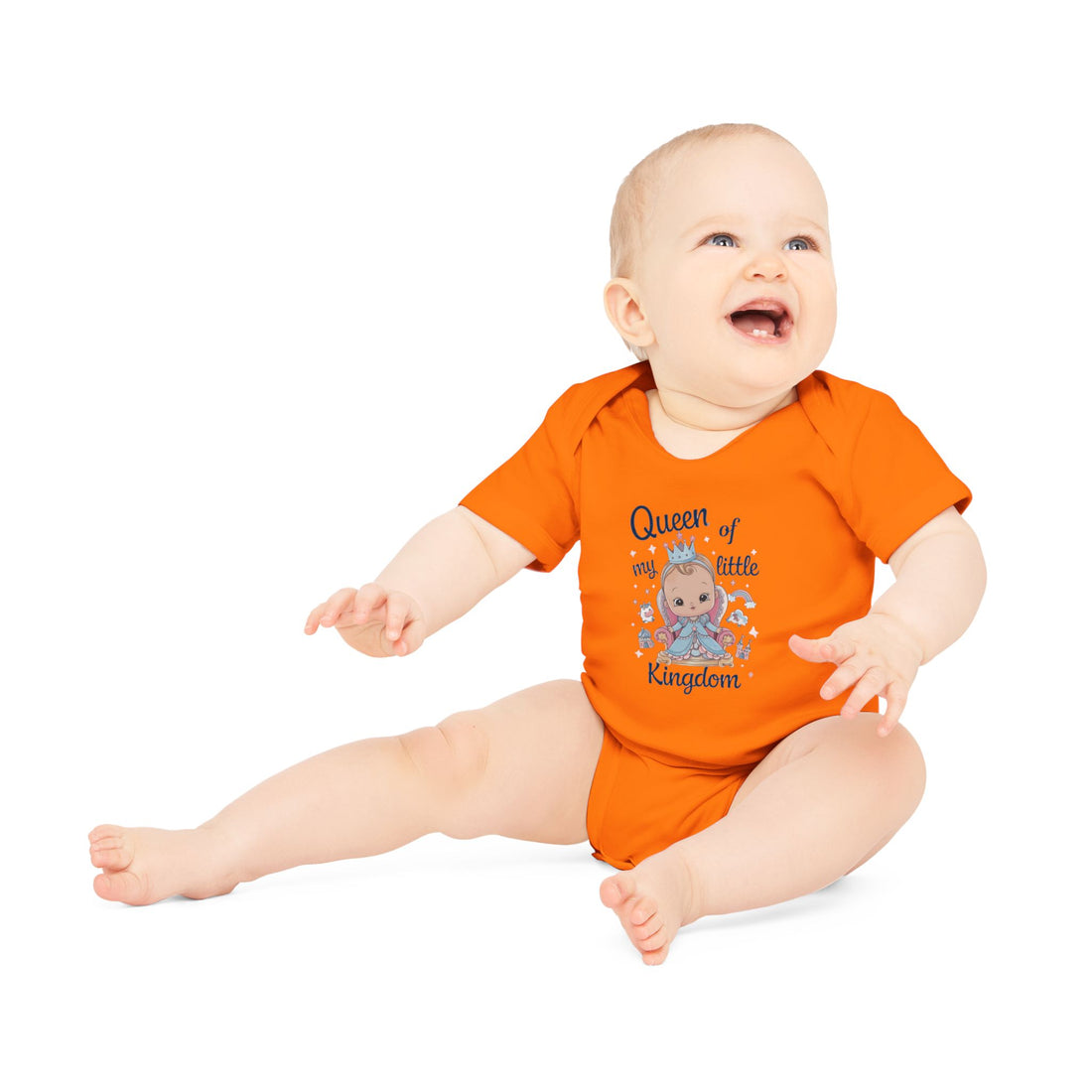 "Queen of my little kingdom" Baby Organic Short Sleeve Bodysuit