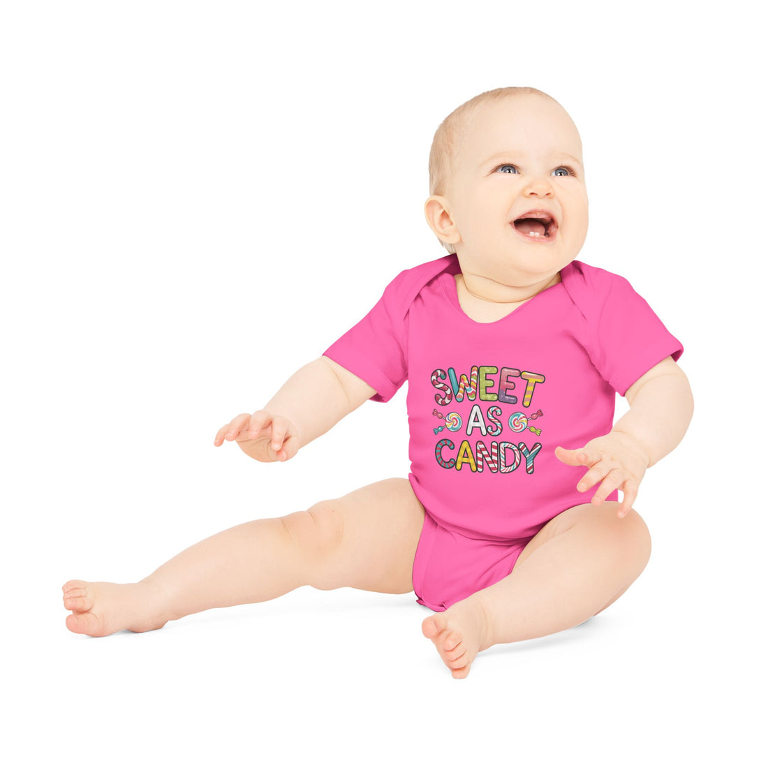 "Sweet as candy" Baby Organic Short Sleeve Bodysuit