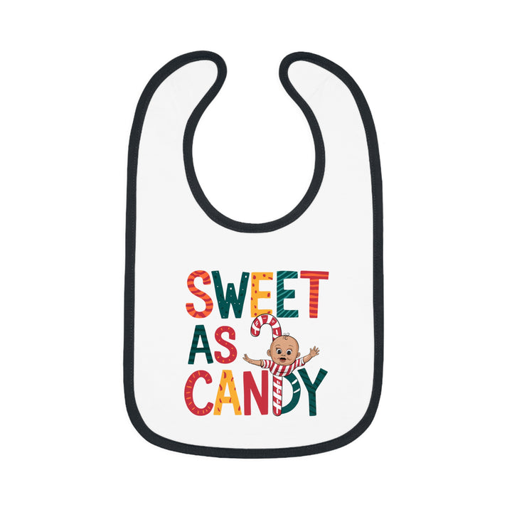 "Sweet as candy" Baby Contrast Trim Jersey Bib