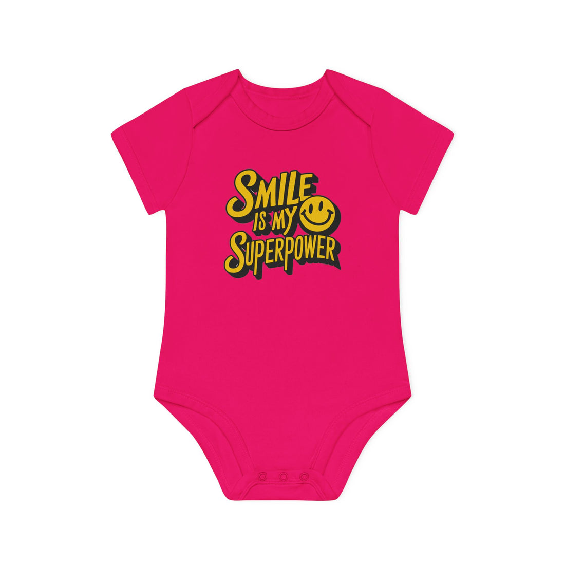 "Smile is my superpower" Baby Organic Short Sleeve Bodysuit