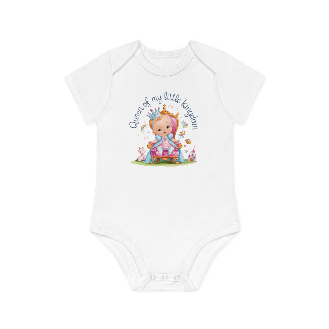 "Queen of my little kingdom" Baby Organic Short Sleeve Bodysuit