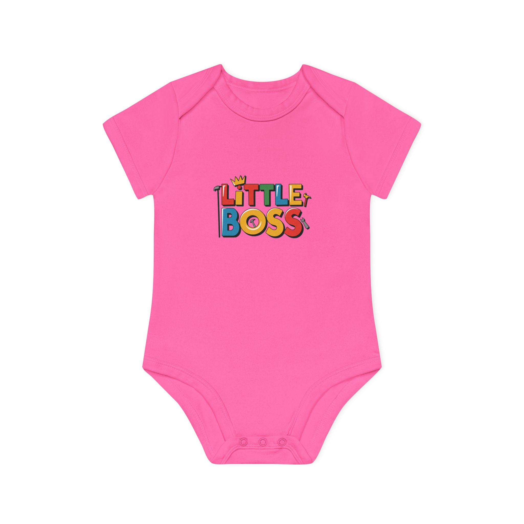 "Little boss" Baby Organic Short Sleeve Bodysuit