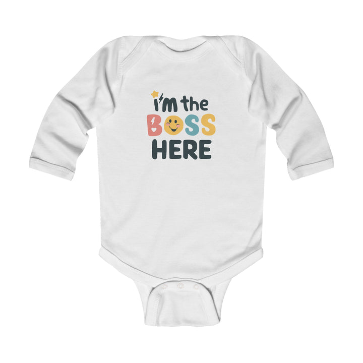 "I'm the boss here" Infant Long Sleeve Bodysuit