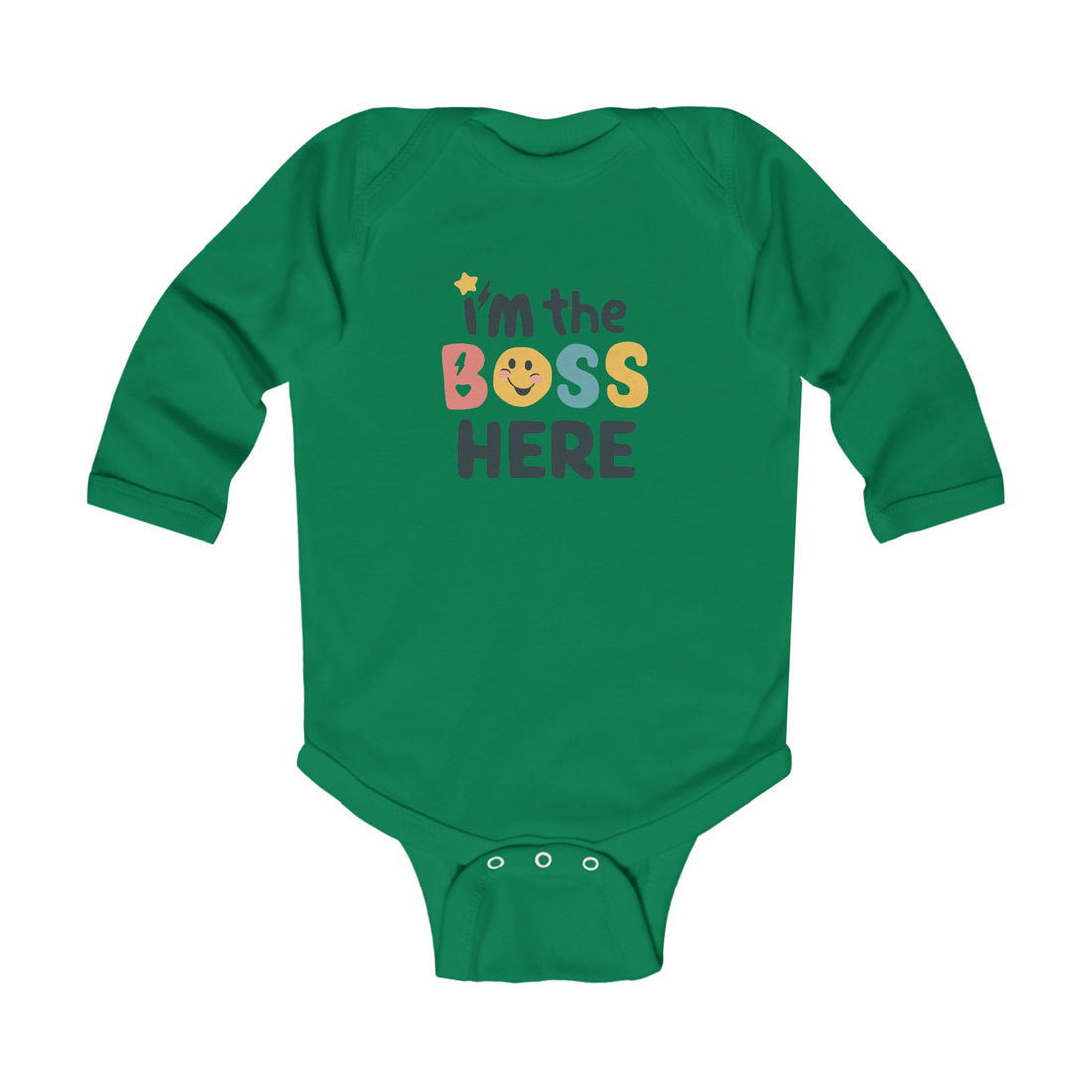 "I'm the boss here" Infant Long Sleeve Bodysuit