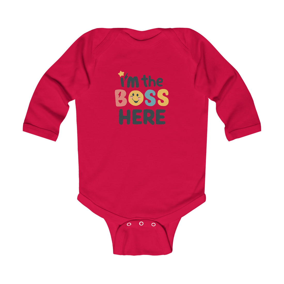 "I'm the boss here" Infant Long Sleeve Bodysuit