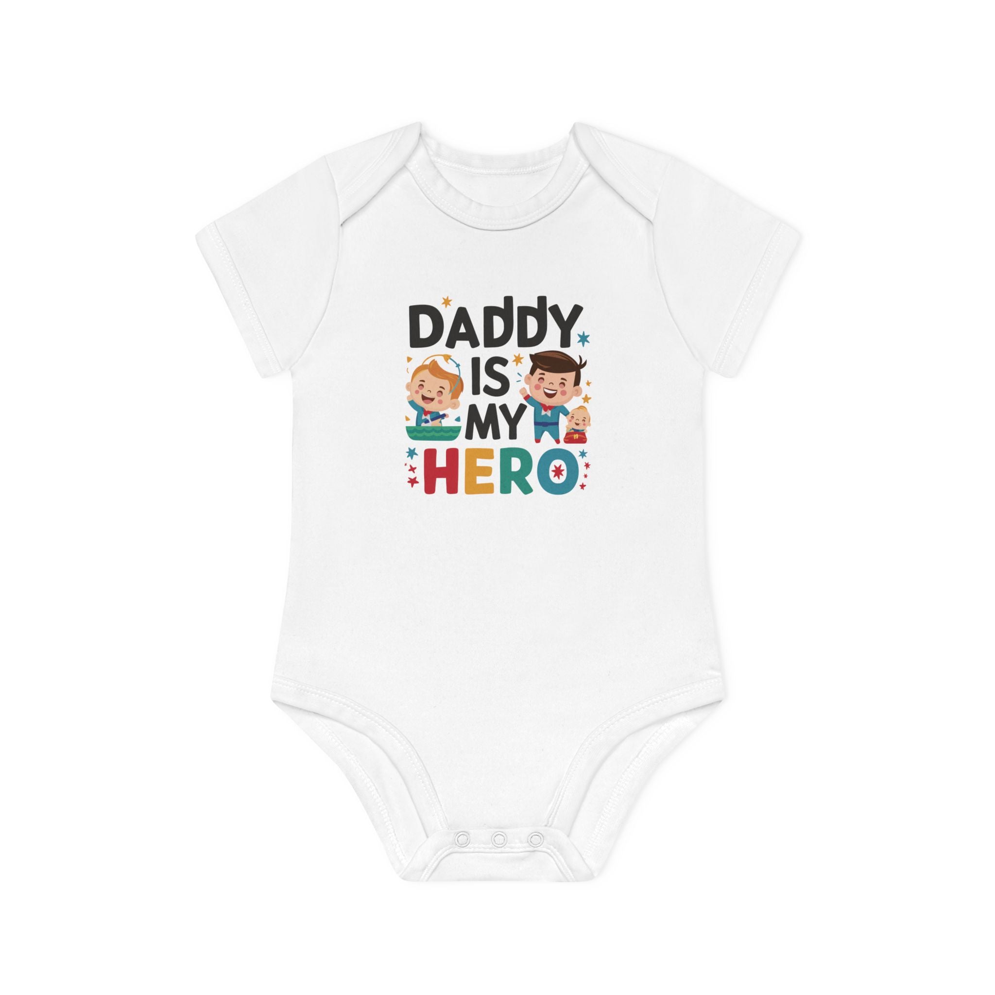 "Daddy is my hero" Baby Organic Short Sleeve Bodysuit