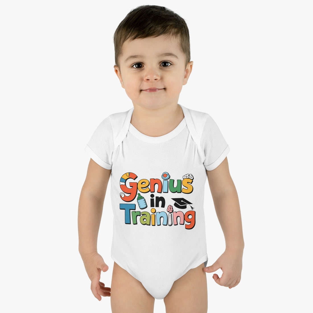 "Genius in training" Infant Baby Rib Bodysuit