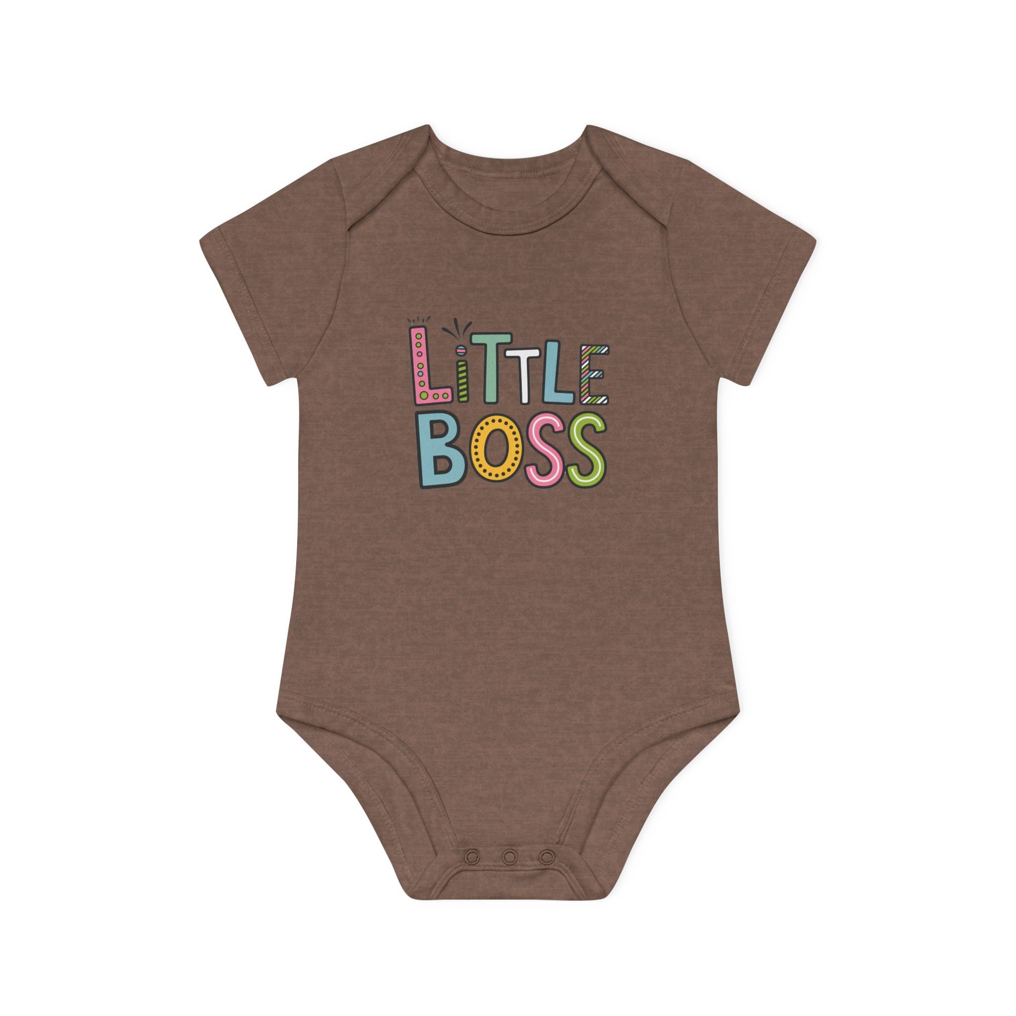 "Little boss" Baby Organic Short Sleeve Bodysuit