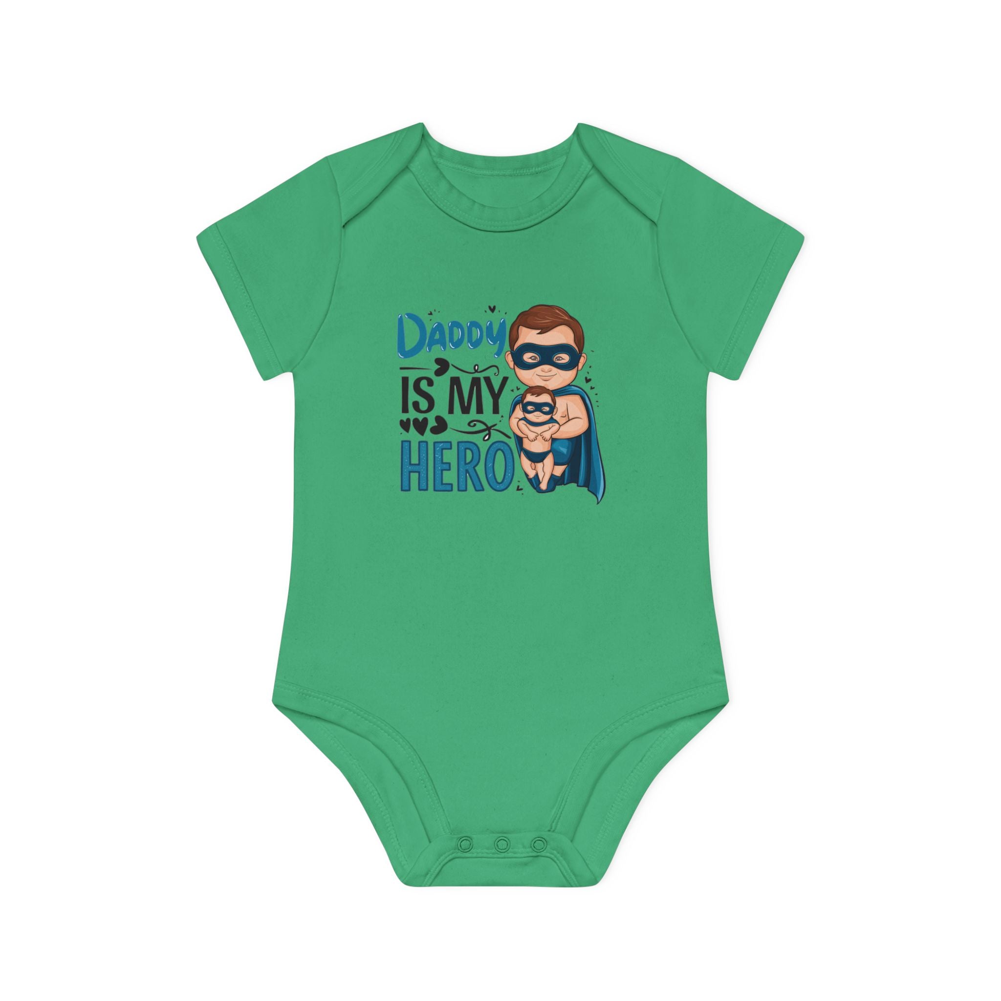 "Daddy is my hero" Baby Organic Short Sleeve Bodysuit