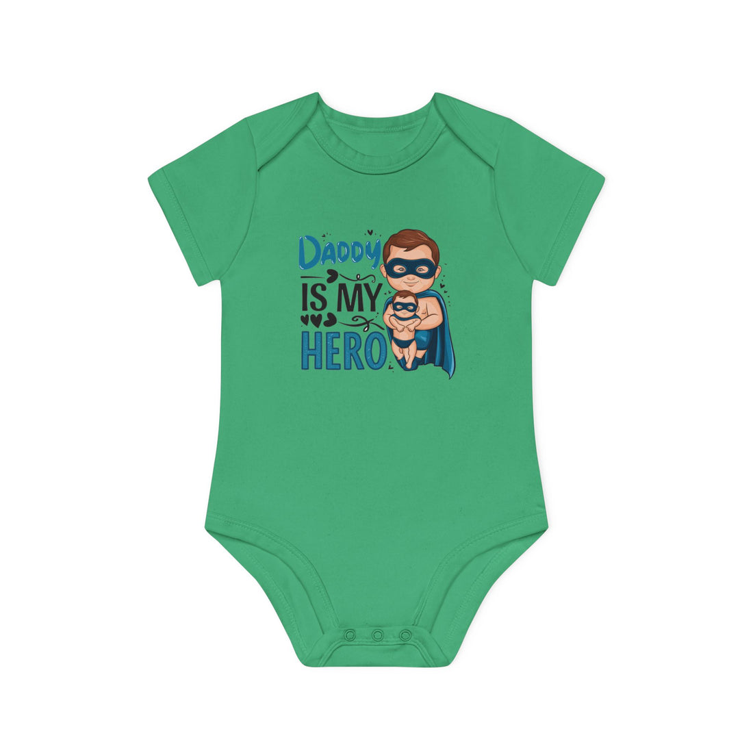 "Daddy is my hero" Baby Organic Short Sleeve Bodysuit