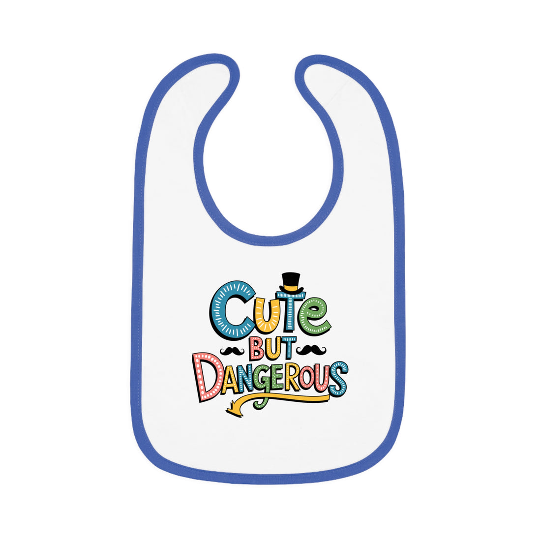 "Cute but dangerous" Baby Contrast Trim Jersey Bib