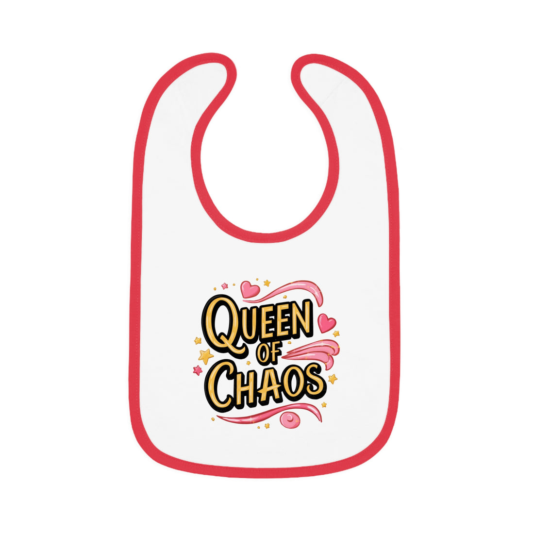 "Queen of chaos" Baby Contrast Trim Jersey Bib