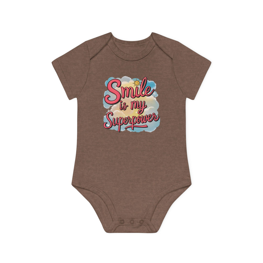 "Smile is my superpower" Baby Organic Short Sleeve Bodysuit