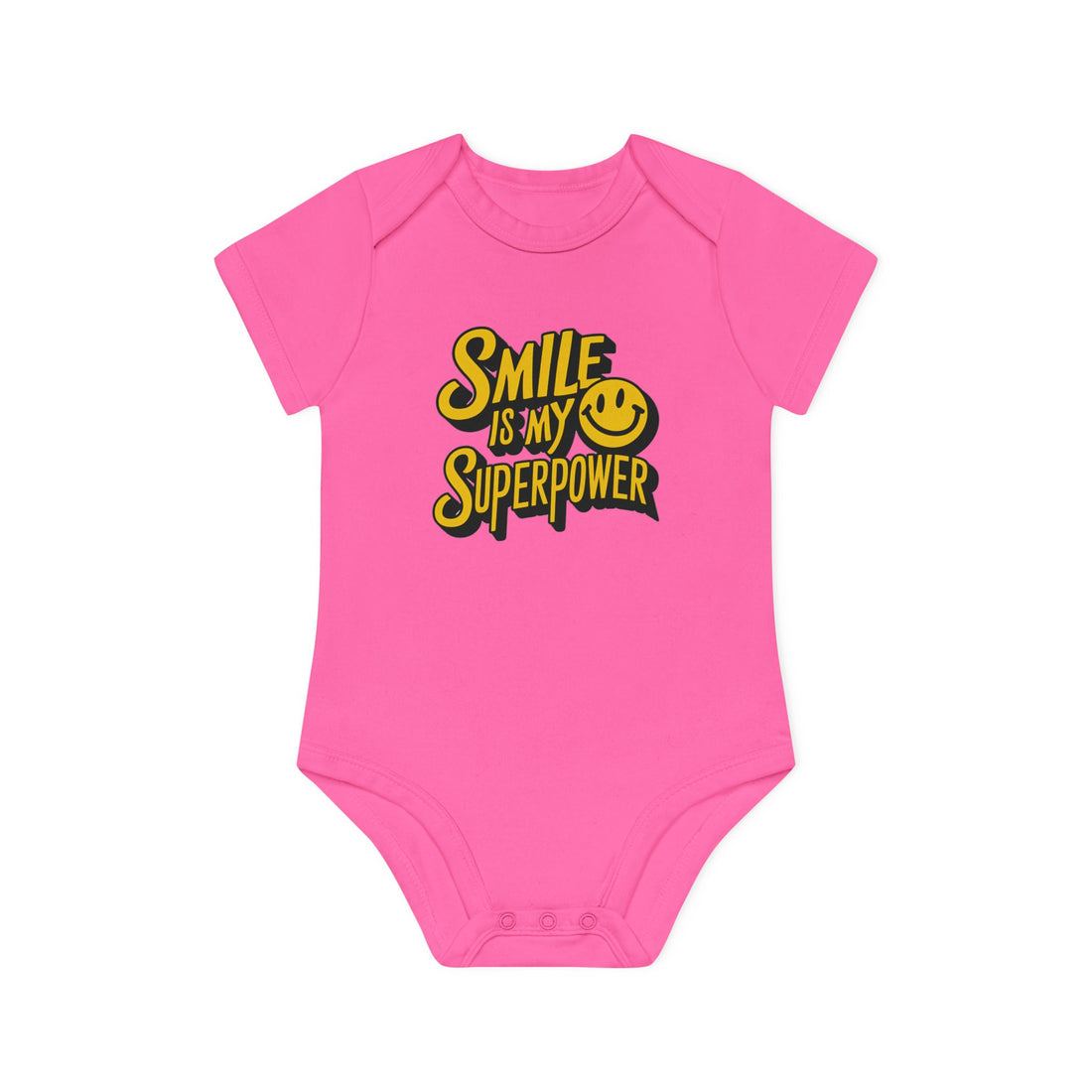 "Smile is my superpower" Baby Organic Short Sleeve Bodysuit