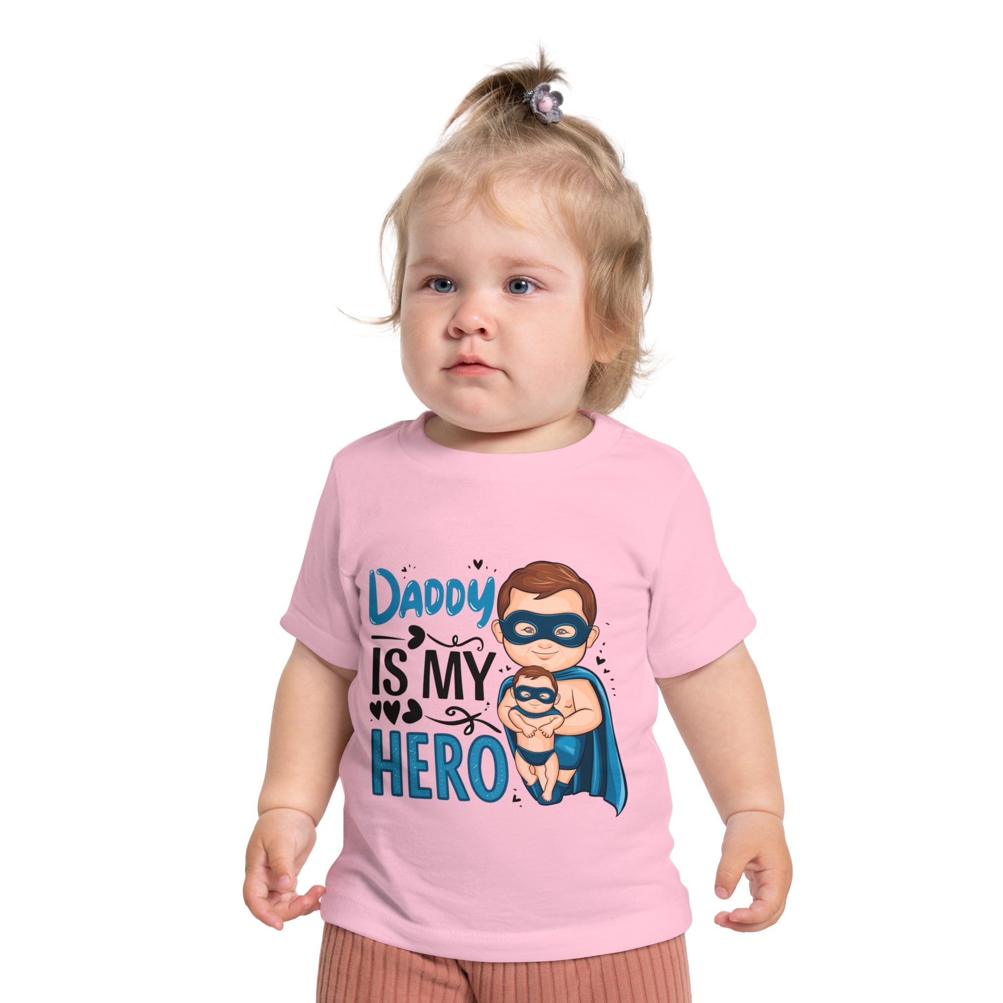 "Daddy is my hero" Baby Short Sleeve T-Shirt