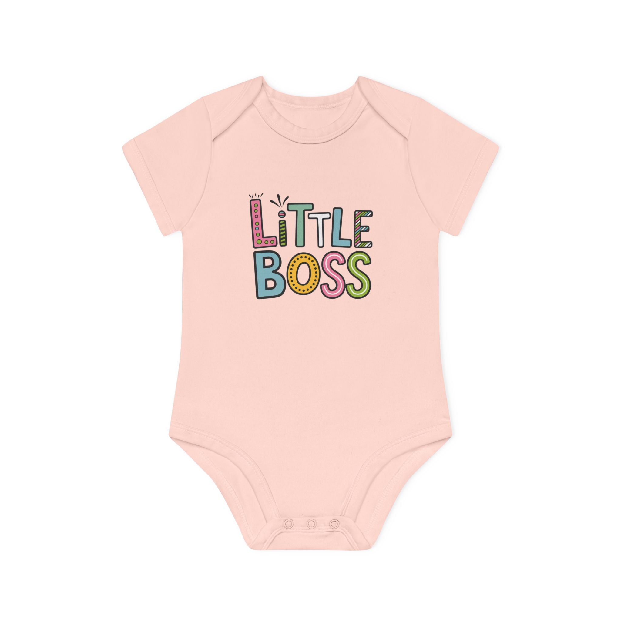 "Little boss" Baby Organic Short Sleeve Bodysuit
