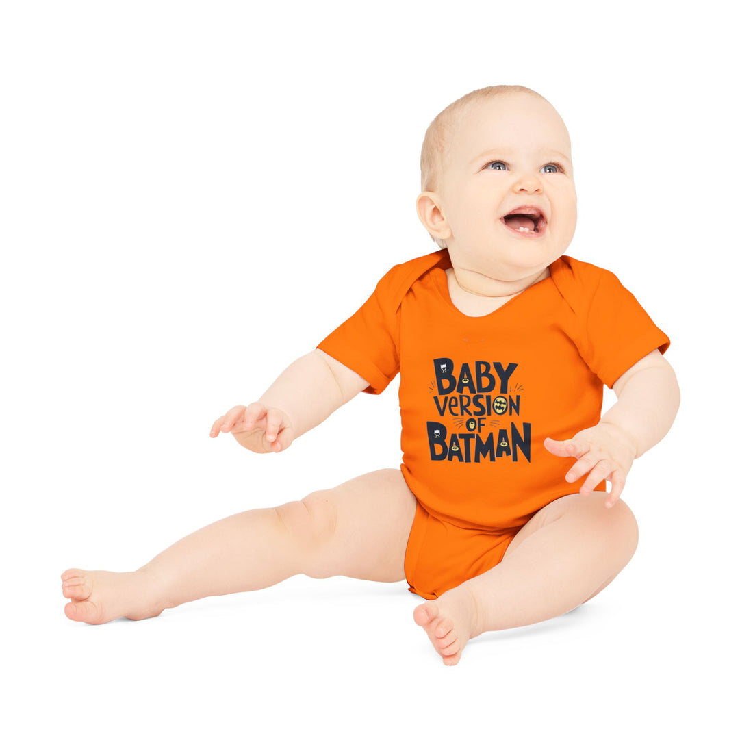 "Baby version of batman" Baby Organic Short Sleeve Bodysuit