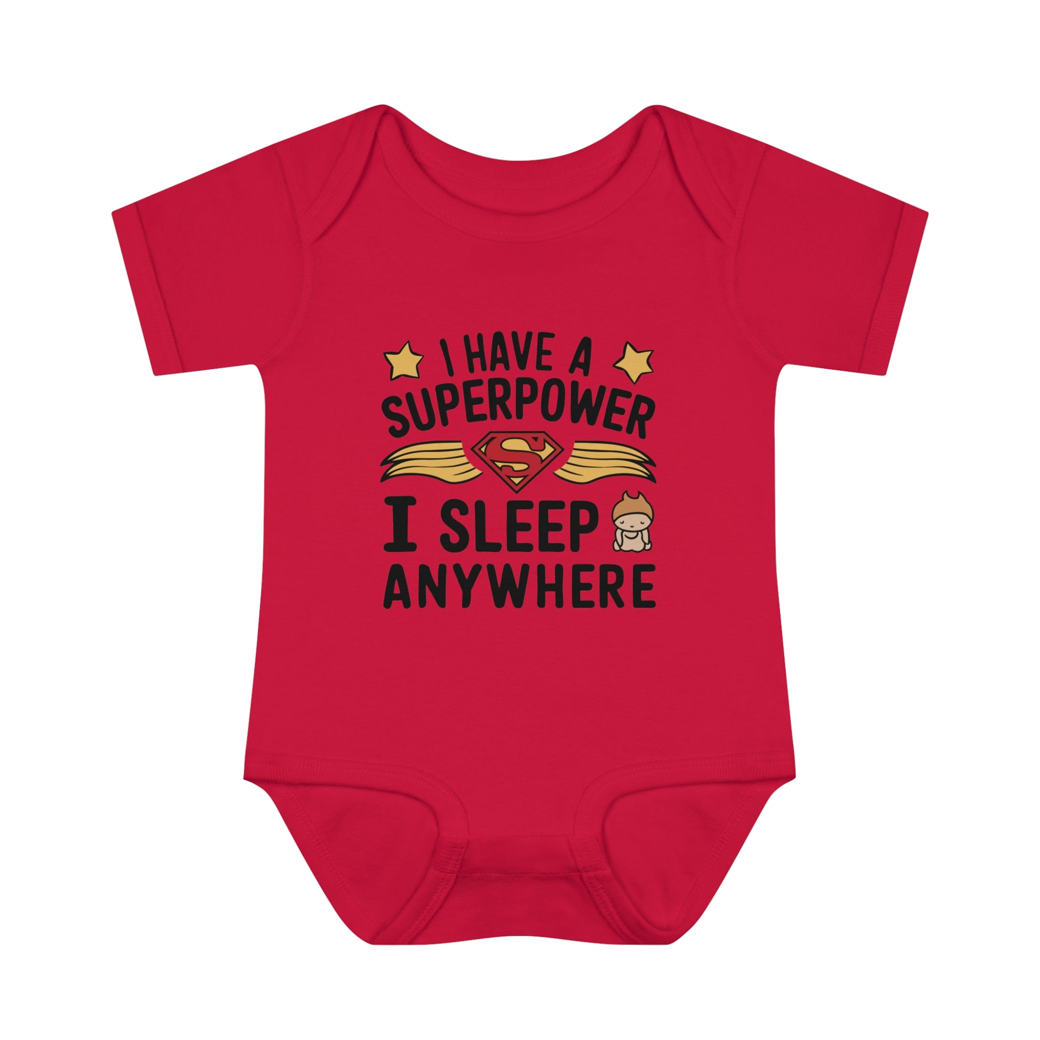 "I have a superpower I sleep anywhere" Infant Baby Rib Bodysuit