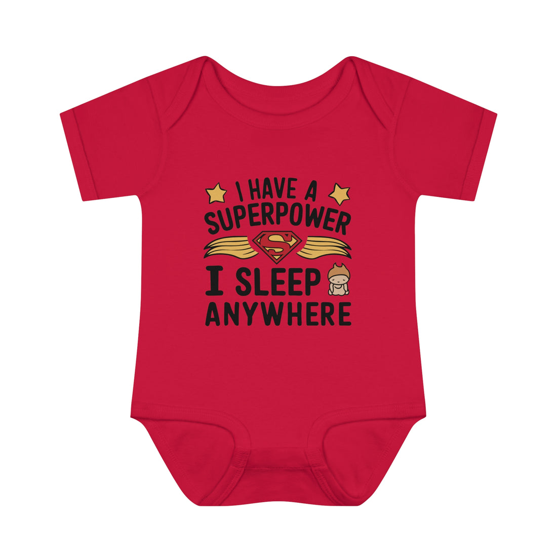 "I have a superpower I sleep anywhere" Infant Baby Rib Bodysuit