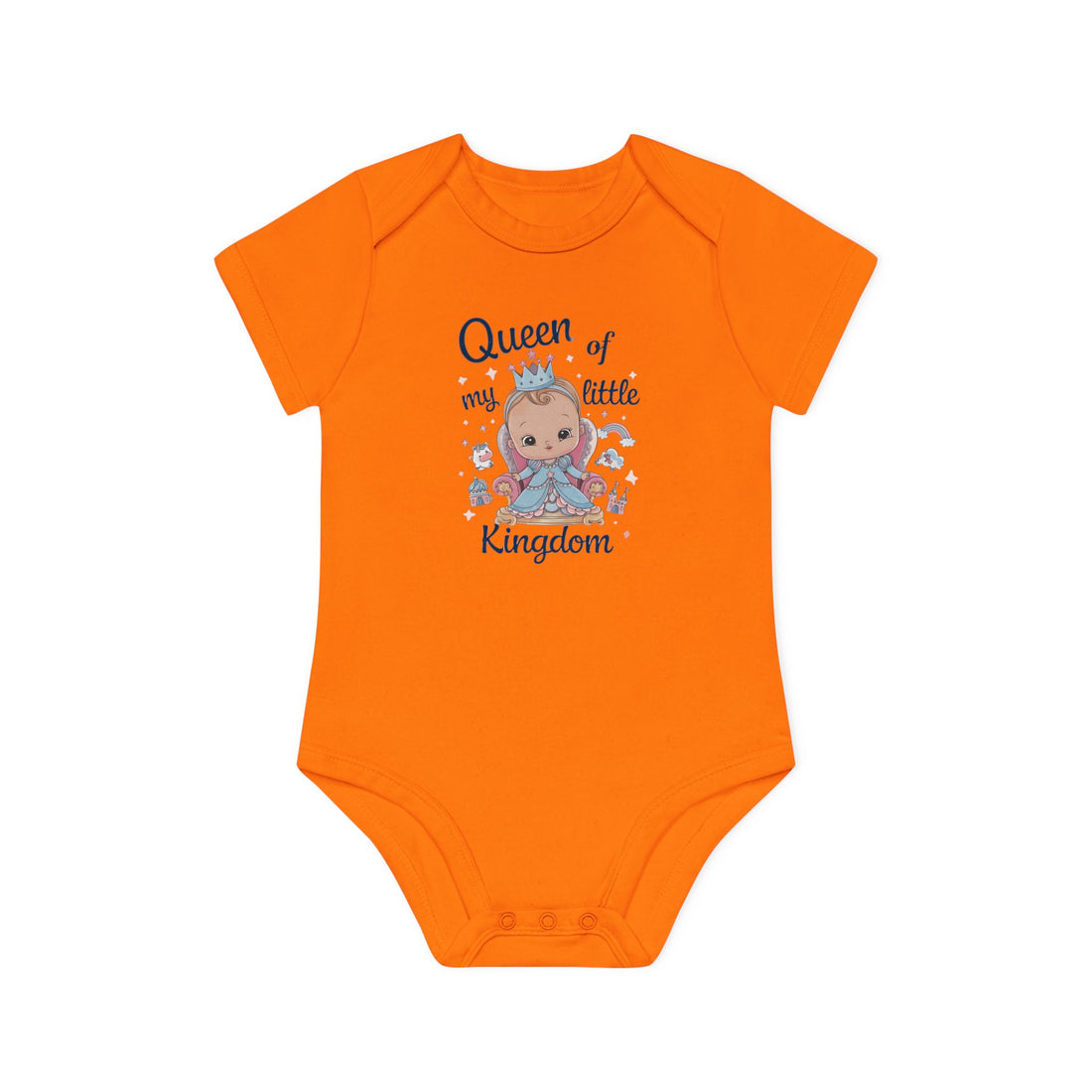 "Queen of my little kingdom" Baby Organic Short Sleeve Bodysuit