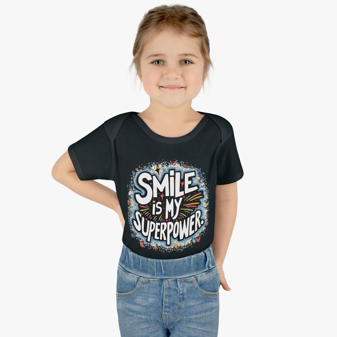 "Smile is my superpower" Infant Baby Rib Bodysuit