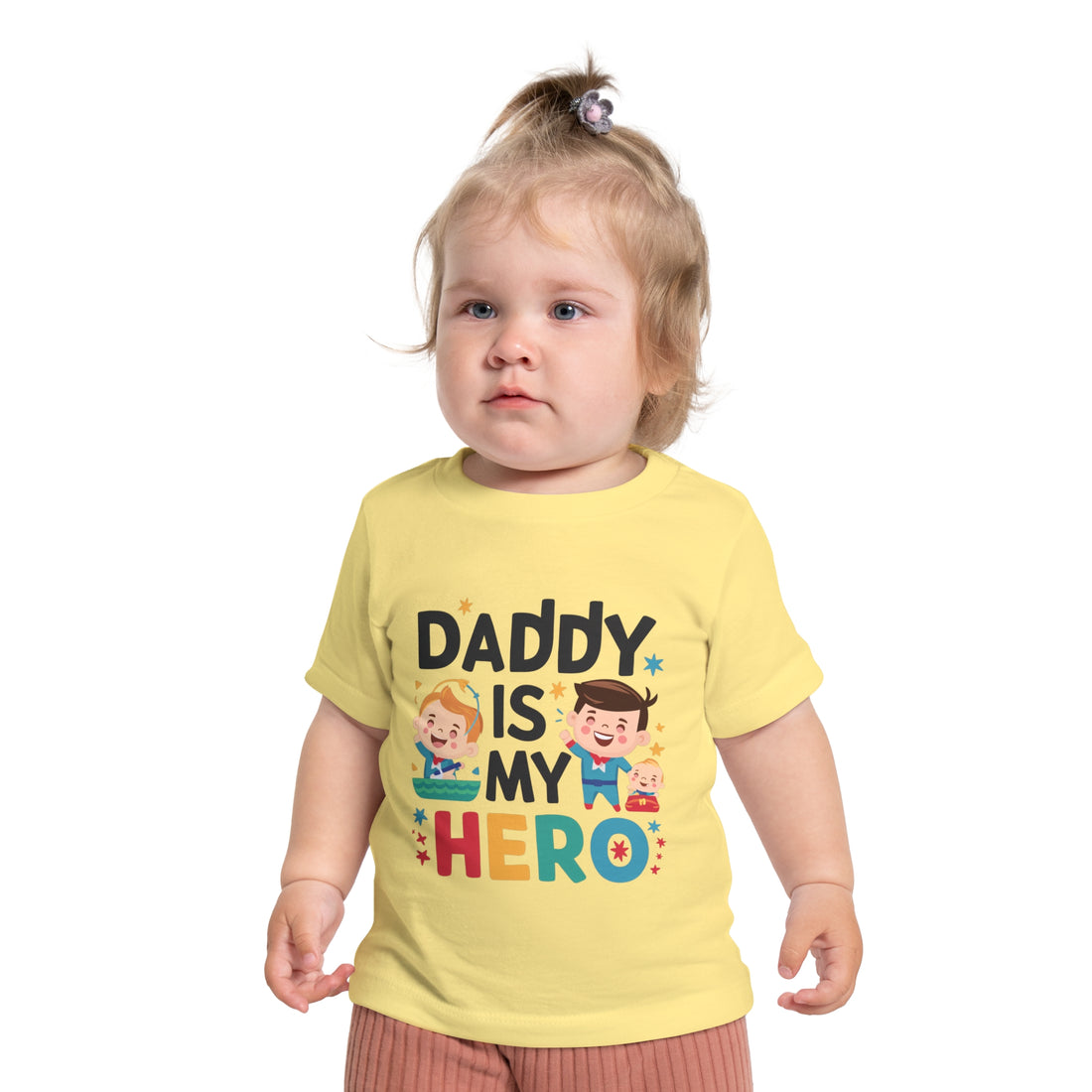 "Daddy is my hero" Baby Short Sleeve T-Shirt