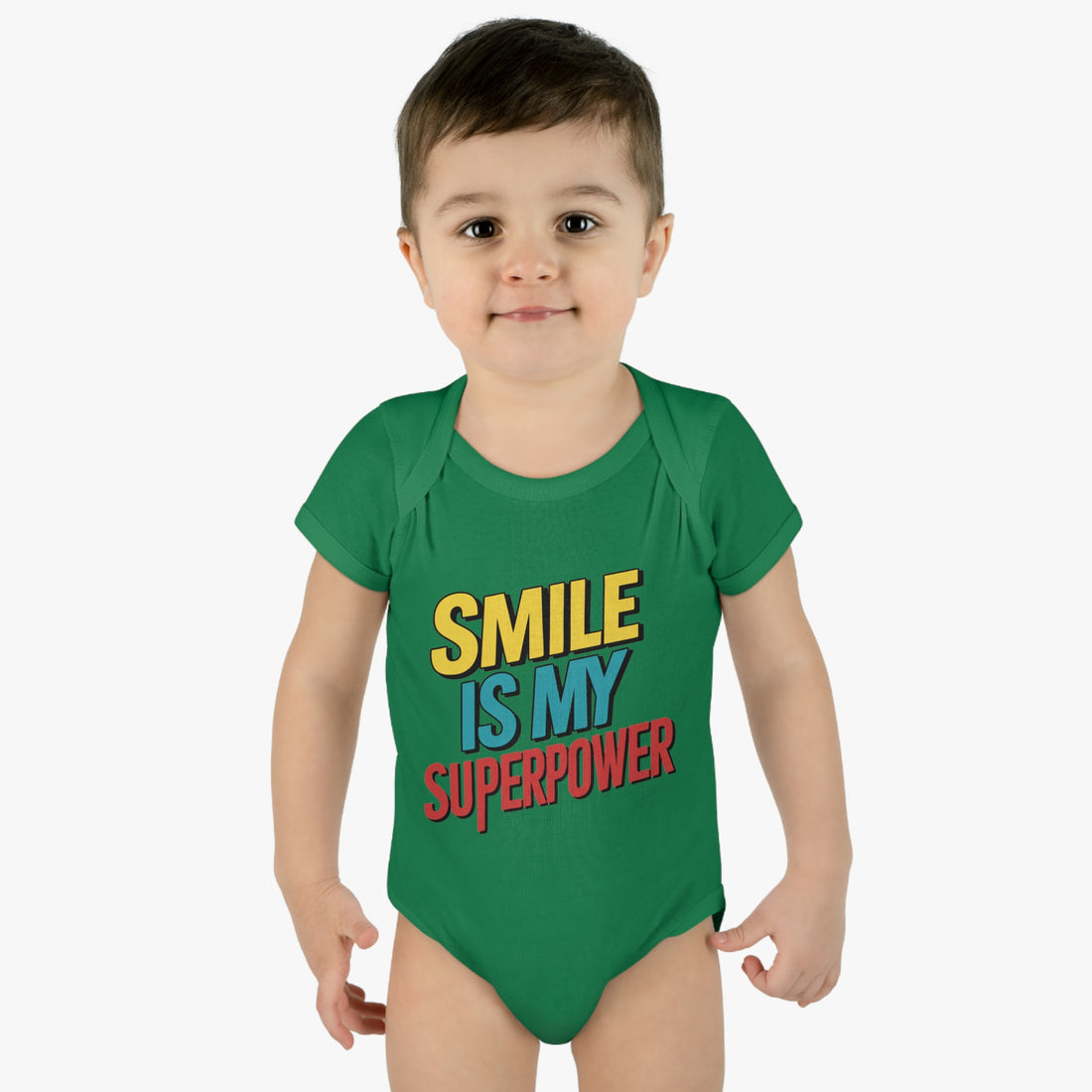 "Smile is my superpower" Infant Baby Rib Bodysuit