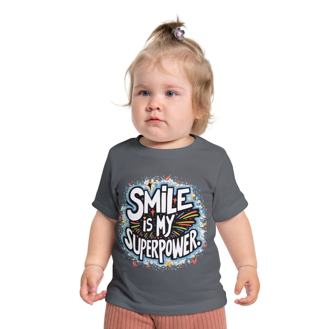 "Smile is my superpower" Baby Short Sleeve T-Shirt