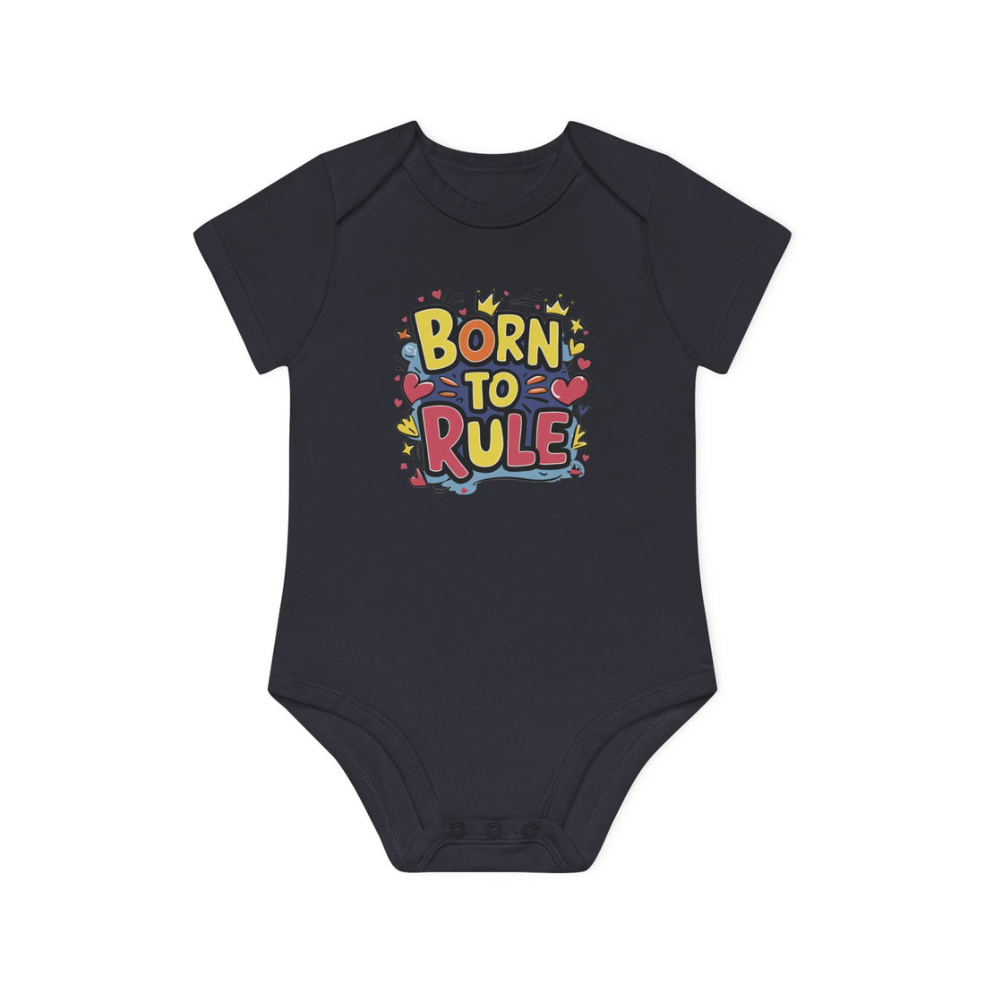 "Born to rule" Baby Organic Short Sleeve Bodysuit