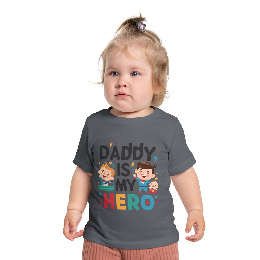 "Daddy is my hero" Baby Short Sleeve T-Shirt