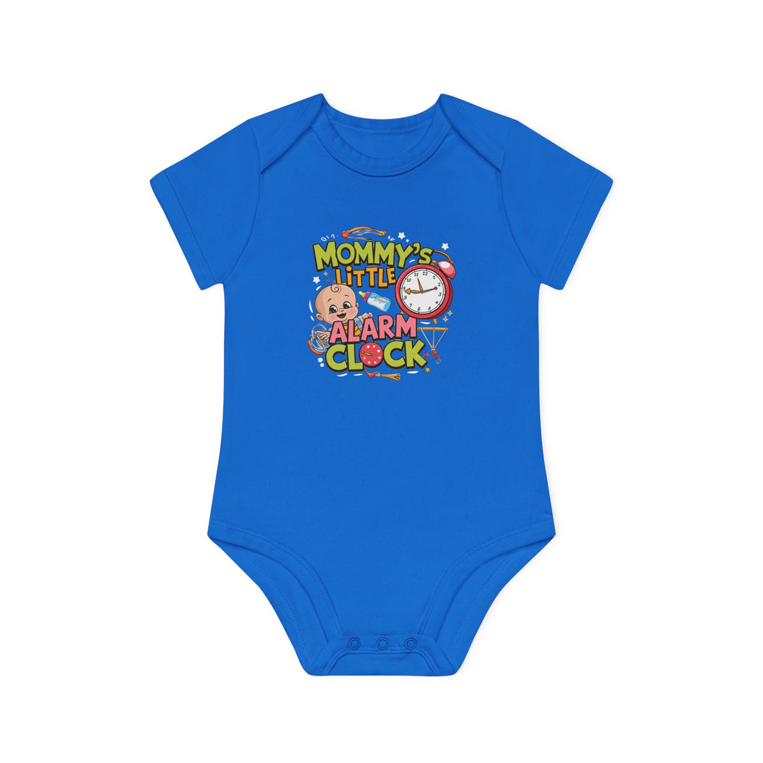 "Mommy's little alarm clock" Baby Organic Short Sleeve Bodysuit