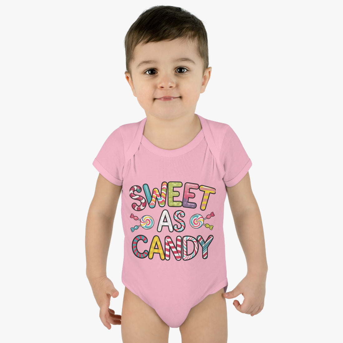 "Sweet as candy" Infant Baby Rib Bodysuit