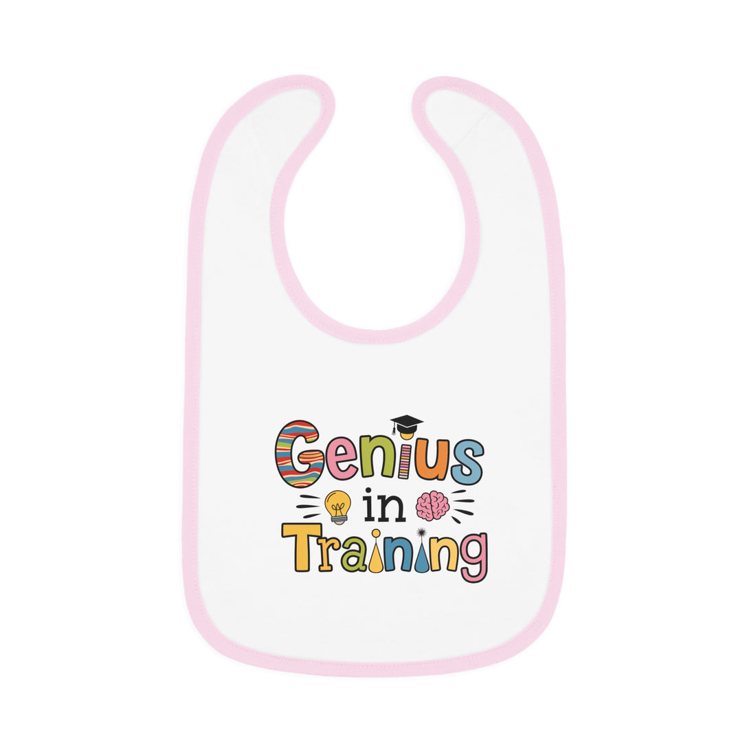 "Genius in training" Baby Contrast Trim Jersey Bib