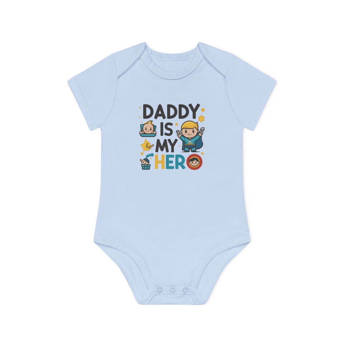 "Daddy is my hero" Baby Organic Short Sleeve Bodysuit