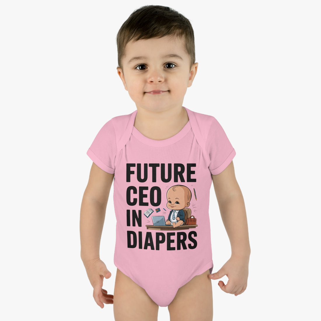 "Future CEO in diapers" Infant Baby Rib Bodysuit