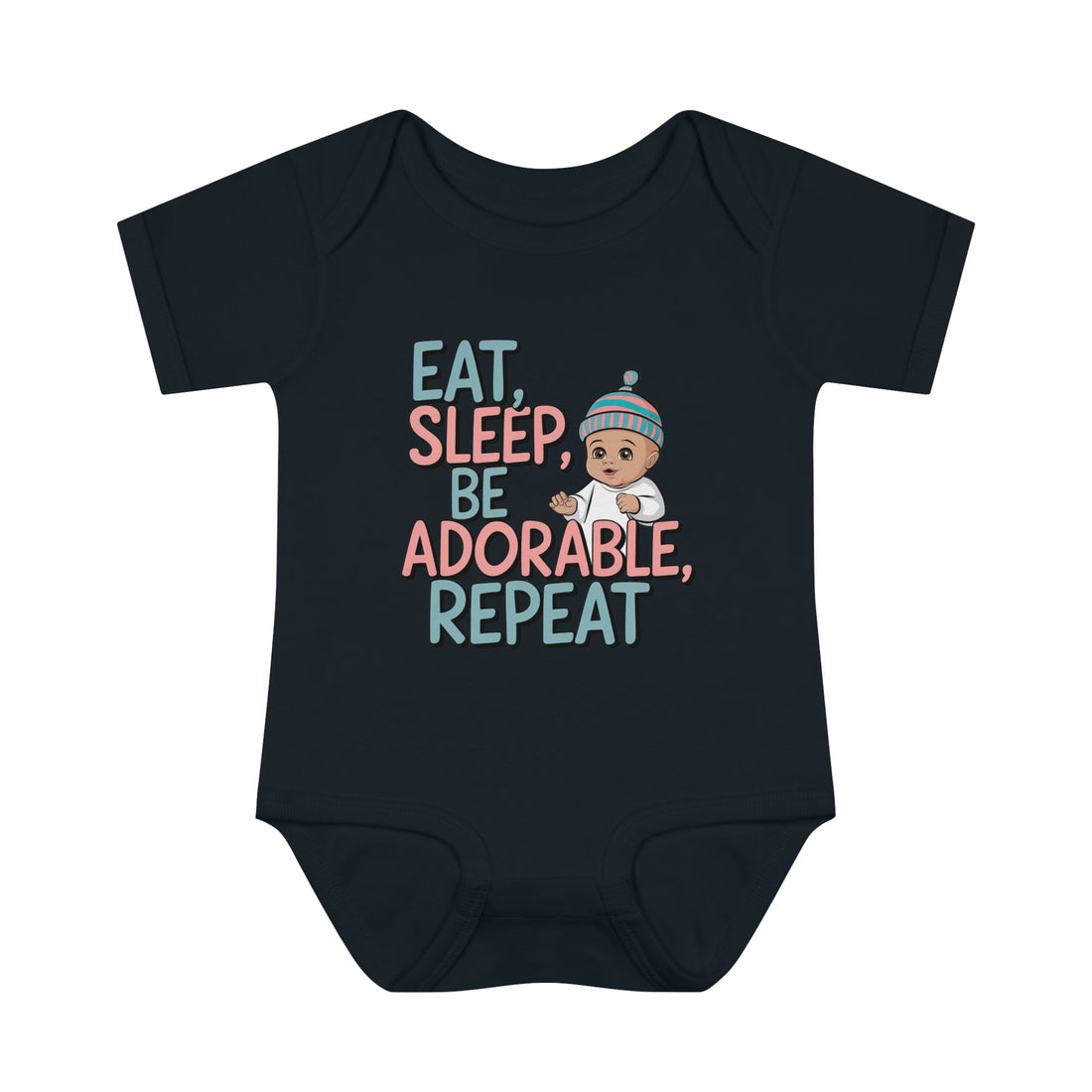 "Eat,sleep,be adorable,repeat" Infant Baby Rib Bodysuit