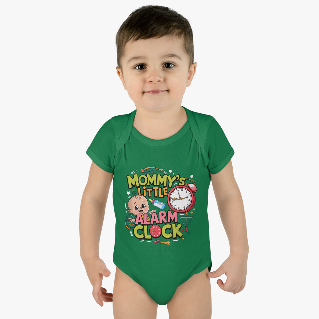 "Mommy's little alarm clock" Infant Baby Rib Bodysuit