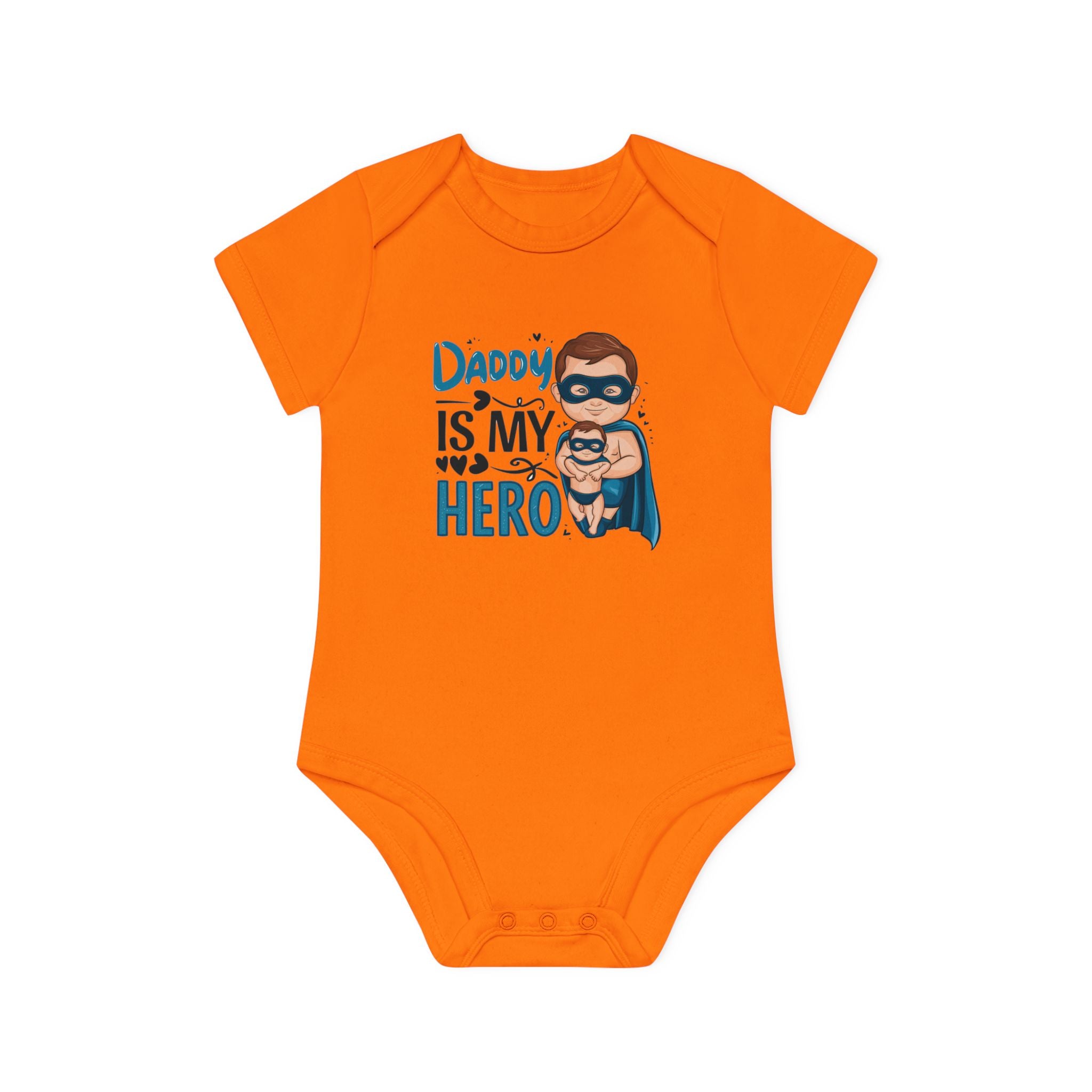 "Daddy is my hero" Baby Organic Short Sleeve Bodysuit