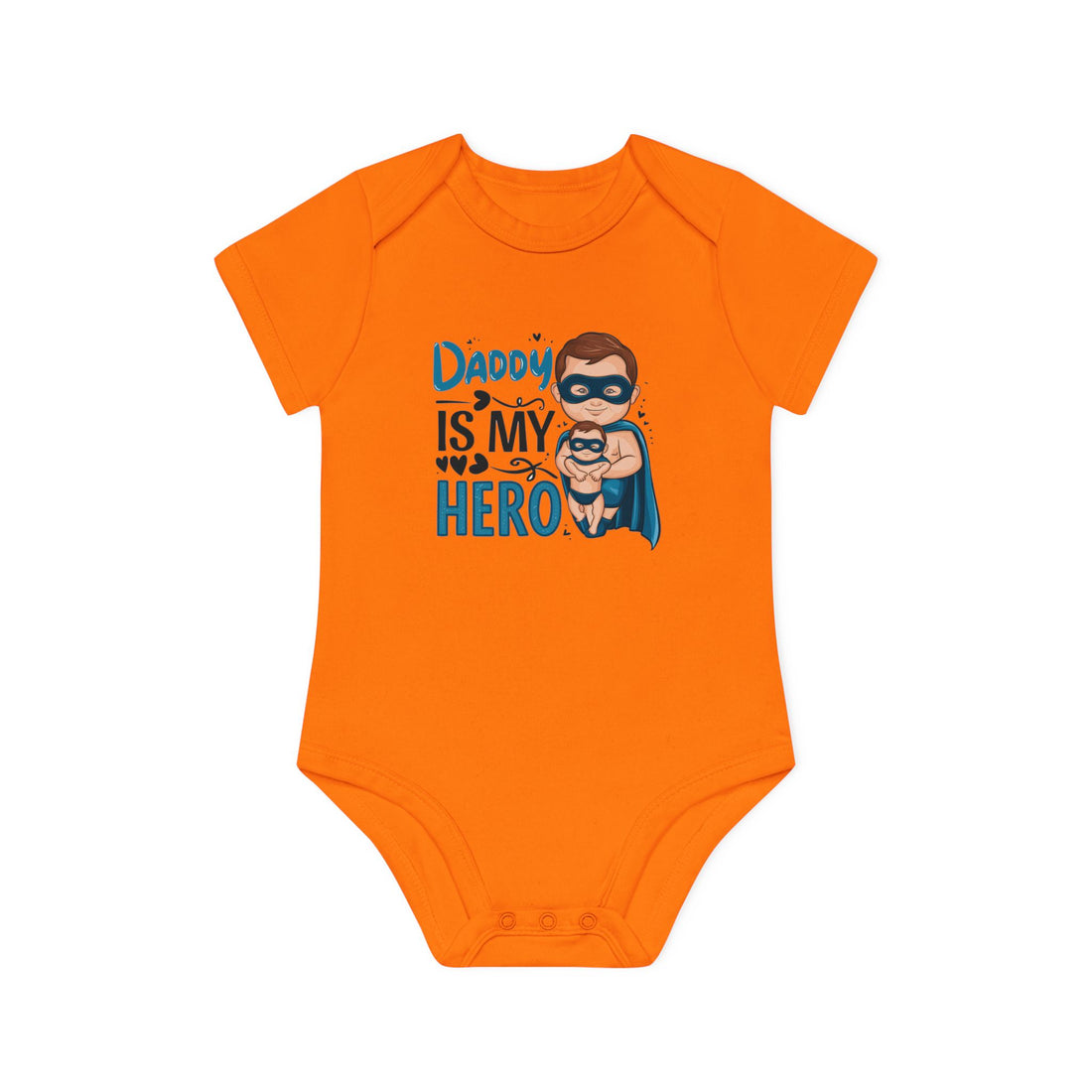 "Daddy is my hero" Baby Organic Short Sleeve Bodysuit