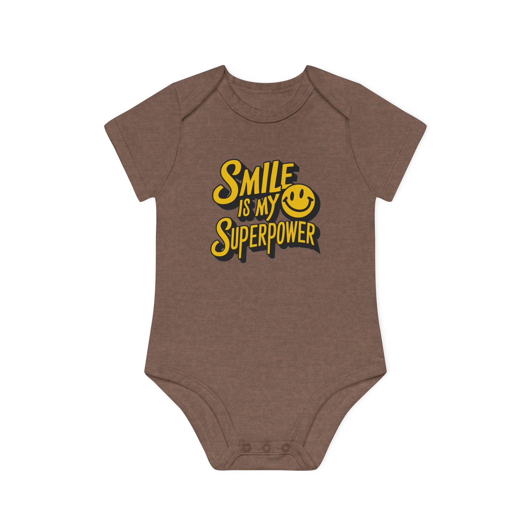 "Smile is my superpower" Baby Organic Short Sleeve Bodysuit