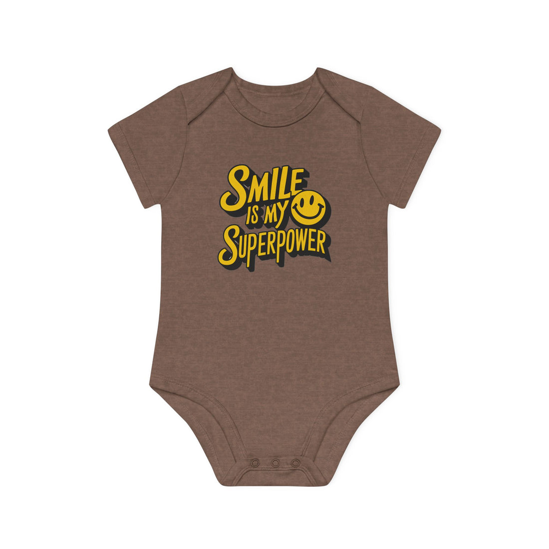 "Smile is my superpower" Baby Organic Short Sleeve Bodysuit