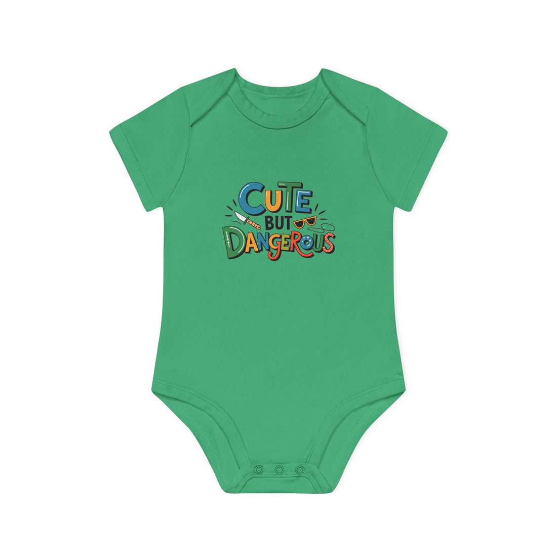 "Cute but dangerous" Baby Organic Short Sleeve Bodysuit