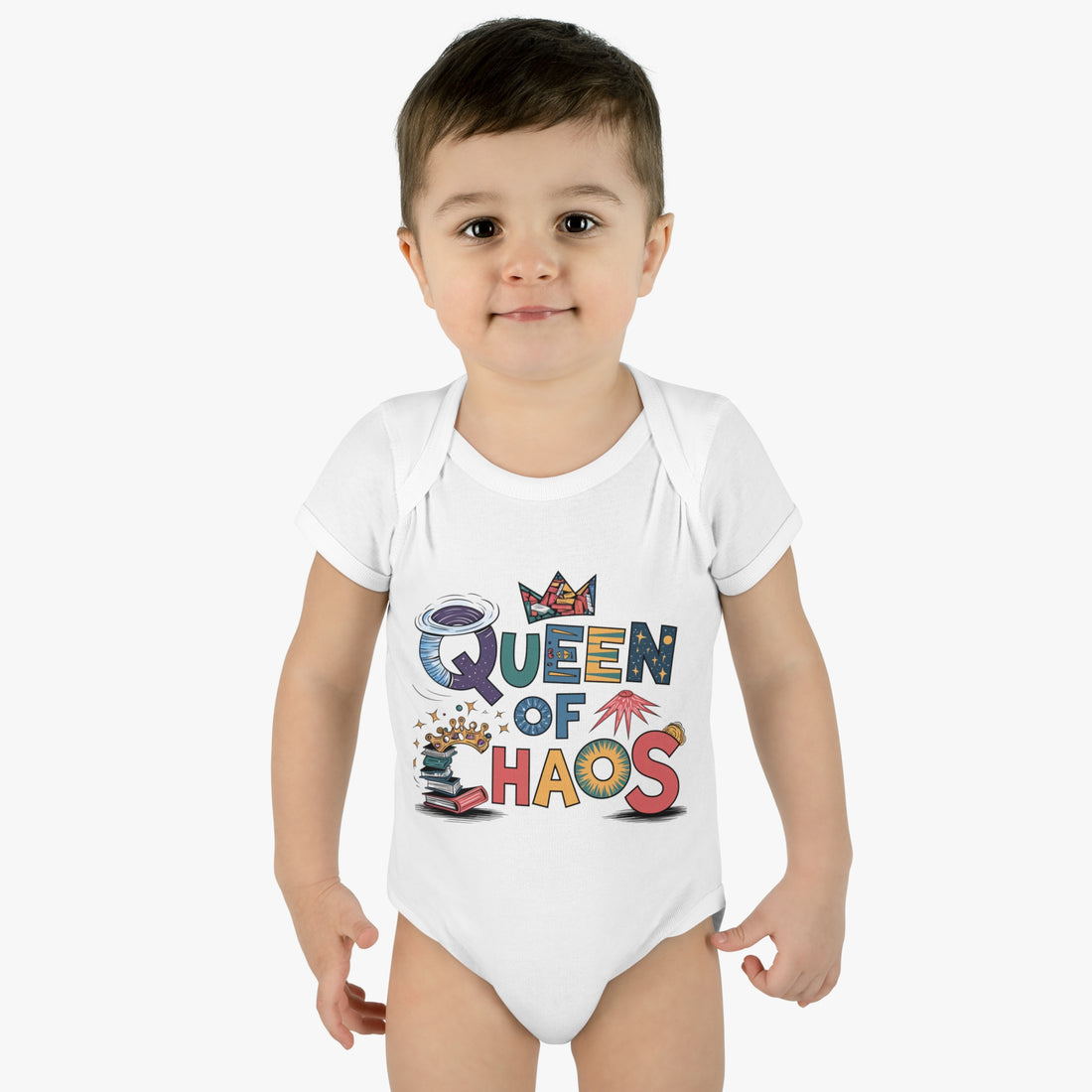 "Queen of chaos" Infant Baby Rib Bodysuit